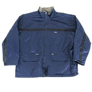 Nike Jacket Mens Size XL Blue Vintage‎ Windbreaker Fleece Lined Heavyweight